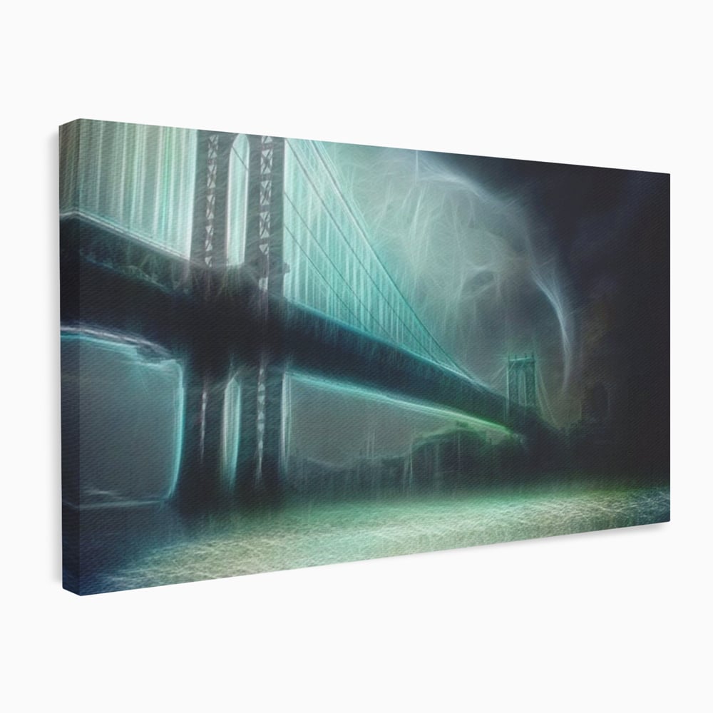 Tablou canvas cu tablou canvas cu pod suspendat pe furtuna, fara rama, pe sasiu de lemn